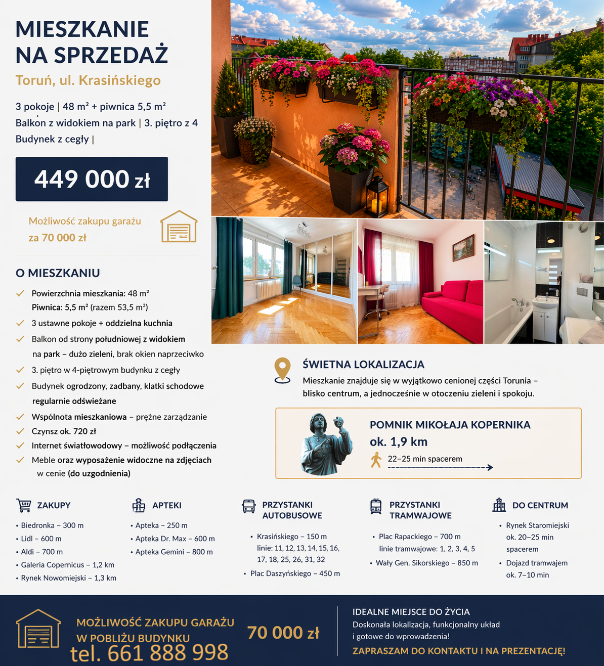Toruń Mieszkanie Na sprzedaż